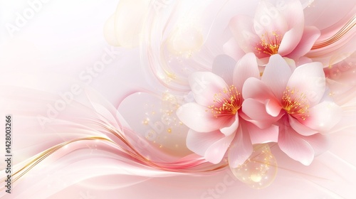 Valentine's Day or Women's Day concept. Balloons, flowers and gift boxes. Pink tulips and gift boxes. Happy Mother's Day. Pink Flowers background. Romantic design. Greeting cards. Copy space area