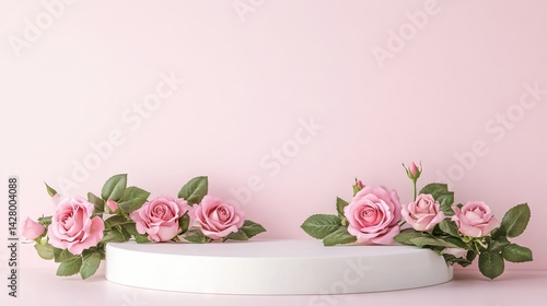 Valentine's Day or Women's Day concept. Balloons, flowers and gift boxes. Pink tulips and gift boxes. Happy Mother's Day. Pink Flowers background. Romantic design. Greeting cards. Copy space area
