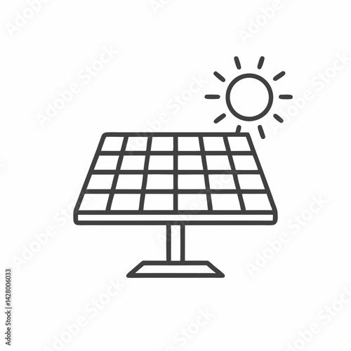 Solar panel generating energy under the sun, emphasizing renewable energy solutions.