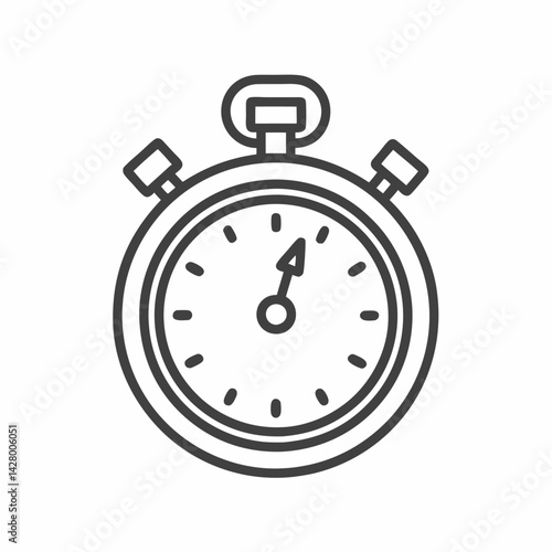 A minimalistic outline of a stopwatch, symbolizing time tracking and urgency.