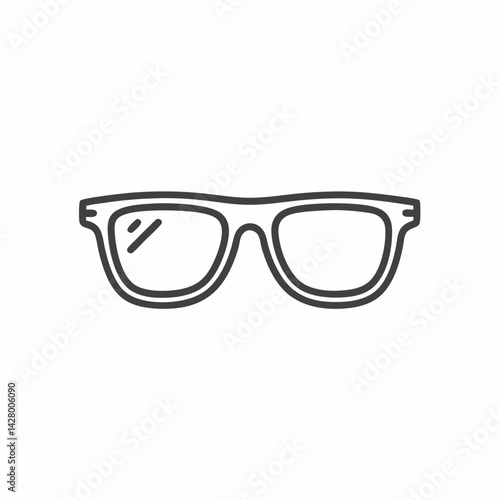 Stylish black and white illustration of sunglasses, featuring a classic frame design.