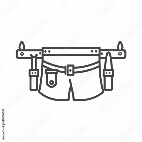 Vector illustration of a tool belt featuring shorts, ideal for construction and DIY themes.