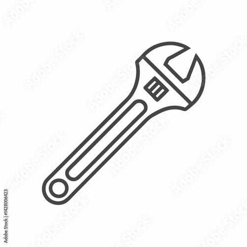 A sleek, minimalist adjustable wrench, ideal for plumbing and mechanical tasks.