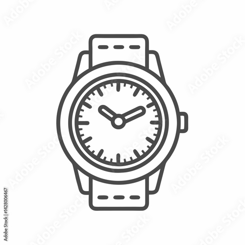 Stylish minimalist wristwatch with a white strap, highlighting elegance and timeless design.