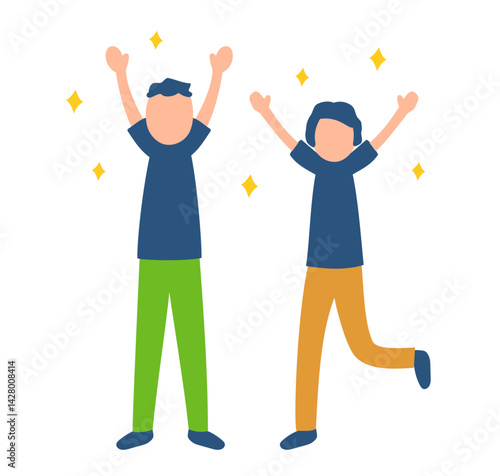 喜ぶ介護職員のイラスト