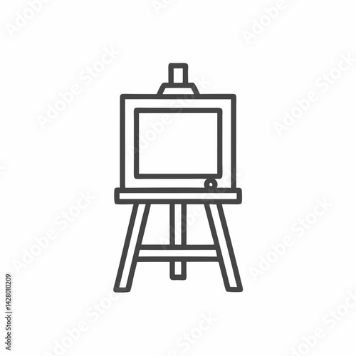 A minimalist drawing of an empty easel, perfect for showcasing artistic potential.