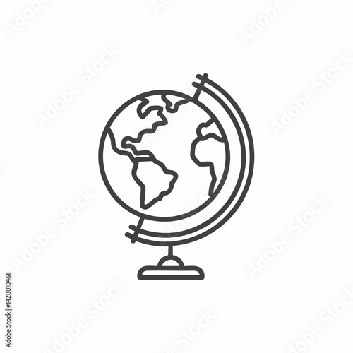 A detailed illustration of a globe on a stand, symbolizing geography and global exploration.