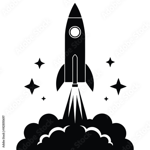 space rocket vector illustration