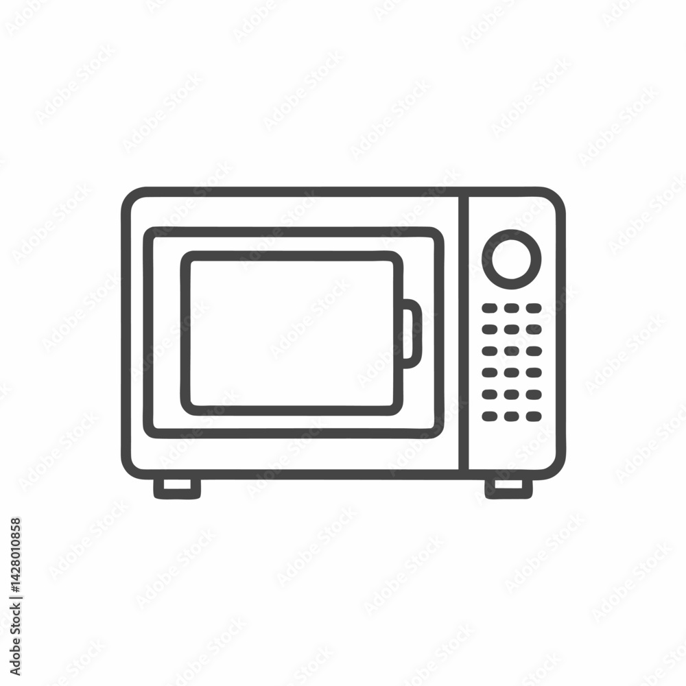 Simple outline illustration of a microwave oven in a modern design. Simple outline illustration of a microwave oven in a modern design.