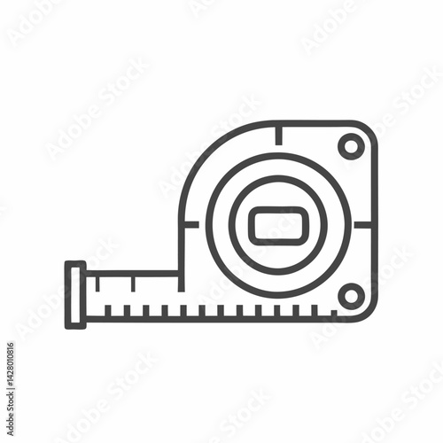 A simple illustration of a tape measure, ideal for construction and DIY projects.