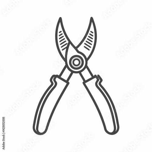 A pair of metal garden shears with black rubber handles, perfect for trimming plants and gardening tasks.