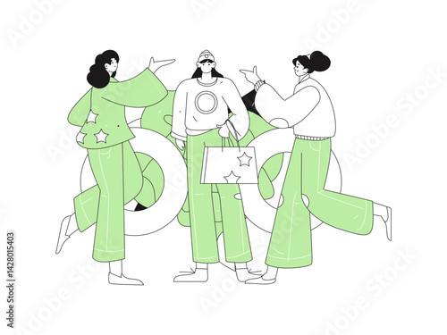 3.12 International Women's Day professional women flat character vector concept operation hand drawn illustration
