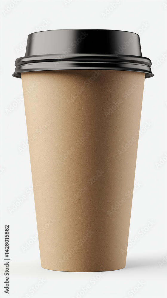 Blank Coffee Cup for Branding - Empty Disposable Paper Cup with Black Lid, Ideal for Custom Designs or Mockups Blank Coffee Cup for Branding - Empty Disposable Paper Cup with Black Lid, Ideal for Custom Designs or Mockups