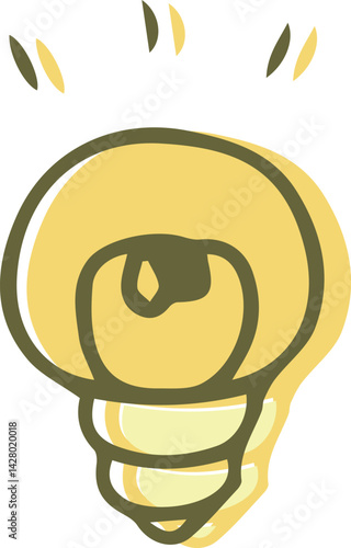 豆電球の手描きアイコンイラスト
