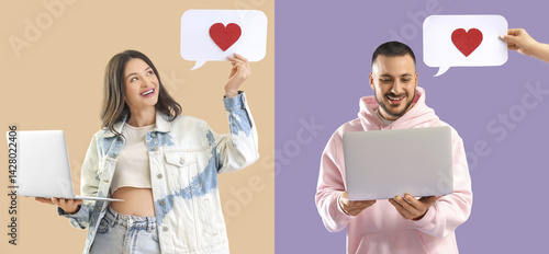 Happy young couple having o...