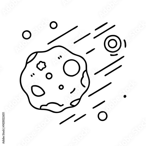 asteroid icon, asteroid line art - simple line art of asteroid, perfect for asteroid logos and icons