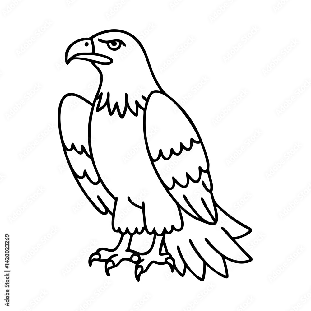 Fototapeta premium bald eagle icon, bald eagle line art - simple line art of bald eagle, perfect for bald eagle logos and icons