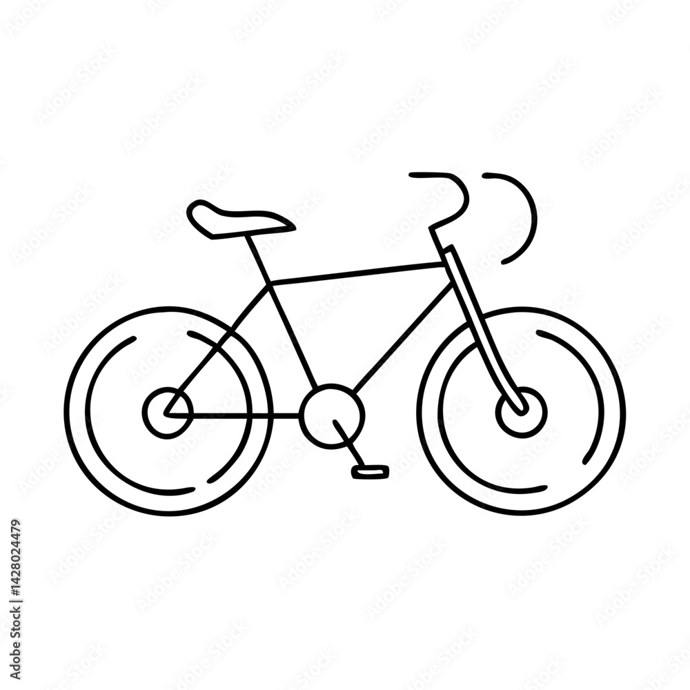 bicycle icon, bicycle line art - simple line art of bicycle, perfect for bicycle logos and icons bicycle icon, bicycle line art - simple line art of bicycle, perfect for bicycle logos and icons
