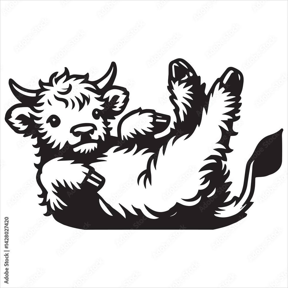 Fluffy baby cow clipart highland calf art
Fluffy baby cow clipart highland calf art