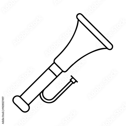 bugle icon, bugle line art - simple line art of bugle, perfect for bugle logos and icons