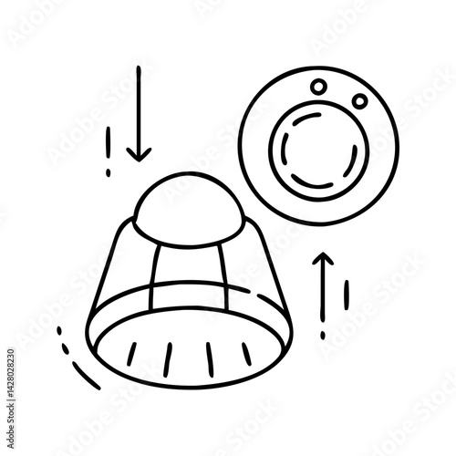 capsule re entry icon, capsule re entry line art - simple line art of capsule re entry, perfect for capsule re entry logos and icons