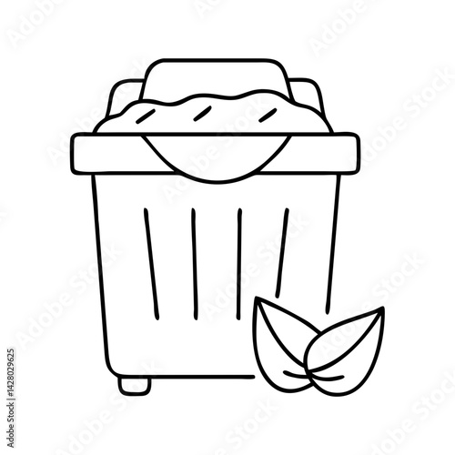 compost bin icon, compost bin line art - simple line art of compost bin, perfect for compost bin logos and icons