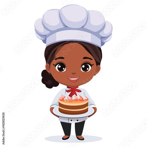 Bringing Sweetness to Life: Chef Girl Character in Uniform

