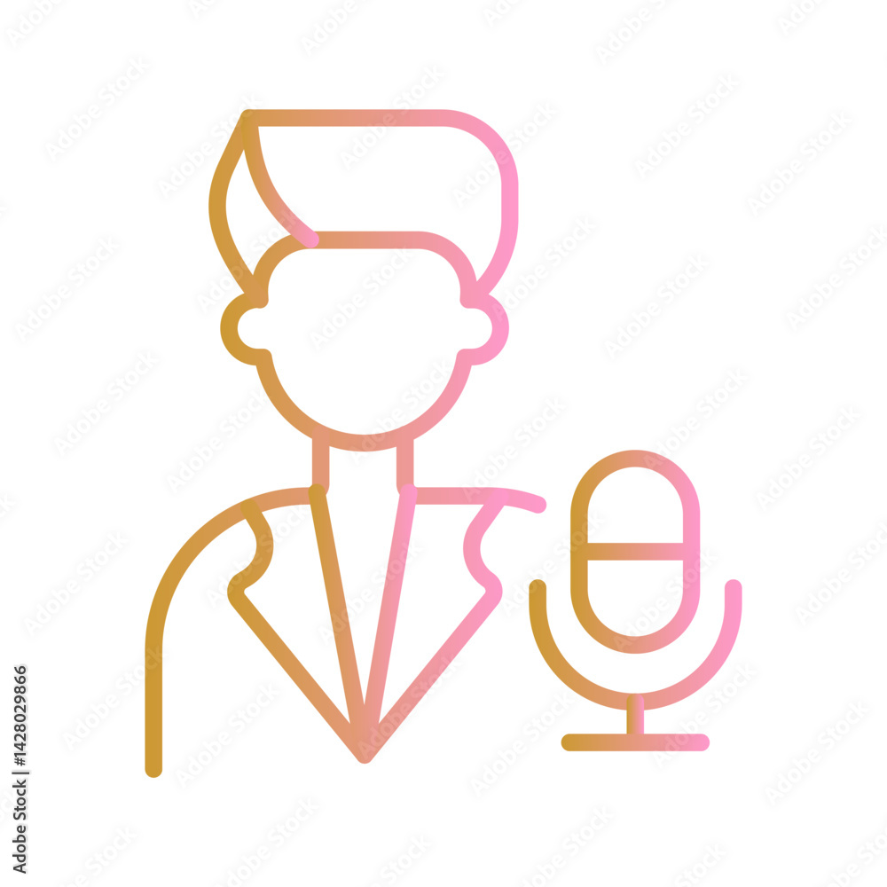 Obraz premium Podcast Host Icon Design