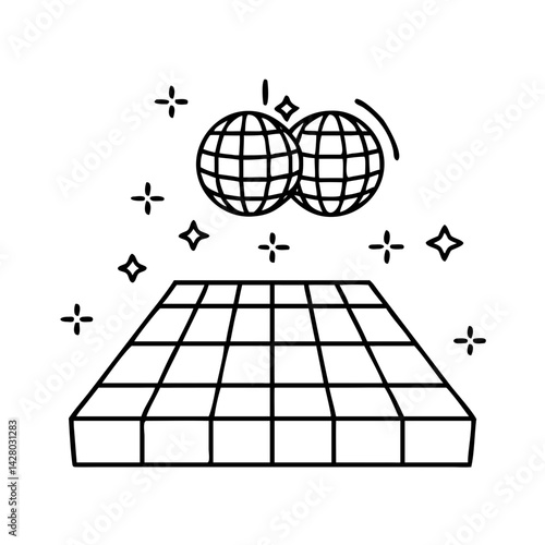 dance floor icon, dance floor line art - simple line art of dance floor, perfect for dance floor logos and icons