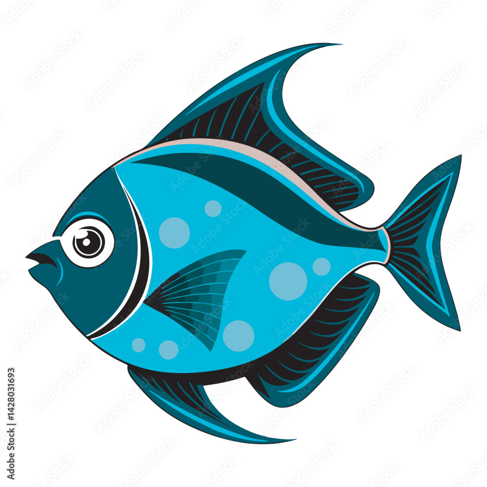 Obraz premium Pomfret fish vector art illustration.