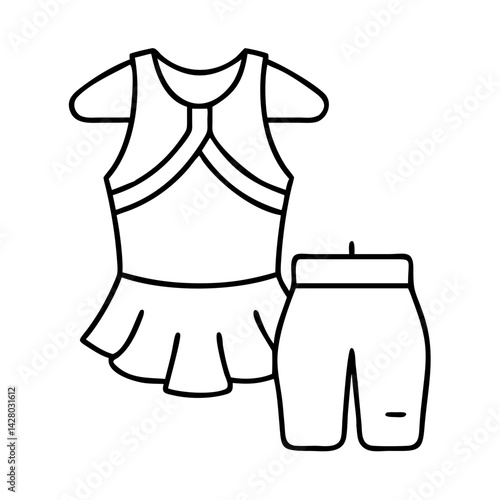 dance practice clothes icon, dance practice clothes line art - simple line art of dance practice clothes, perfect for dance practice clothes logos and icons