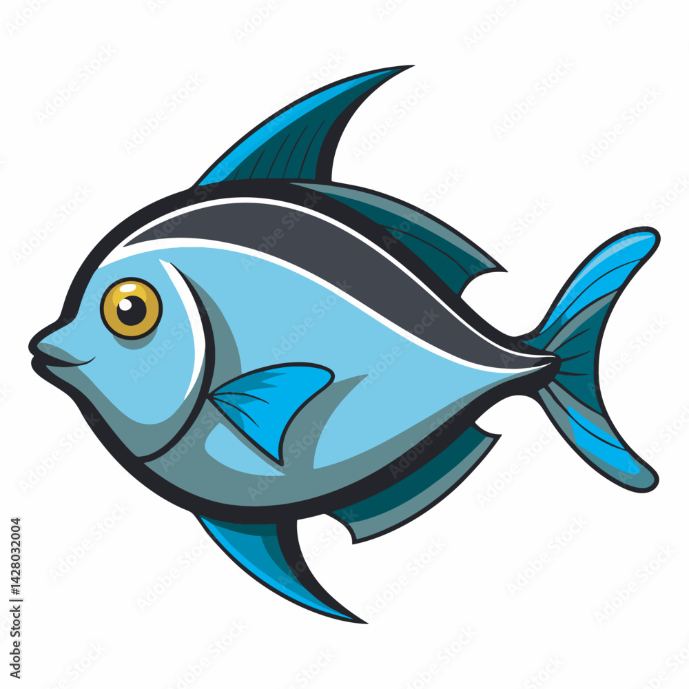 Pomfret fish vector art and illustration. Pomfret fish vector art and illustration.