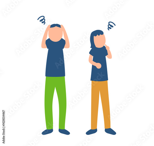 悩む介護職員のイラスト