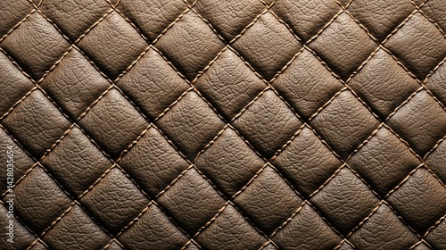 Obraz na płótnie Brown quilted leather texture, Luxury material background, Used for fashion or product branding w salonie