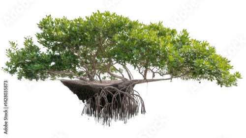 Realistic Mangrove Tree Roots Arching Upwards Transparent Background