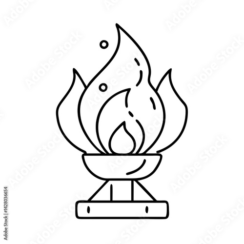 eternal flame icon, eternal flame line art - simple line art of eternal flame, perfect for eternal flame logos and icons