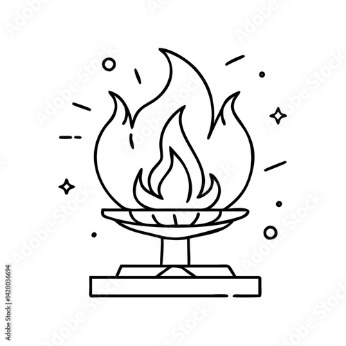 eternal flame icon, eternal flame line art - simple line art of eternal flame, perfect for eternal flame logos and icons
