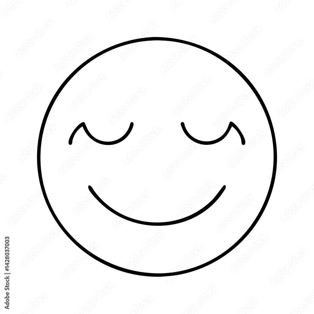 face with a peaceful smile icon, face with a peaceful smile line art - simple line art of face with a peaceful smile, perfect for face with a peaceful smile logos and icons face with a peaceful smile icon, face with a peaceful smile line art - simple line art of face with a peaceful smile, perfect for face with a peaceful smile logos and icons