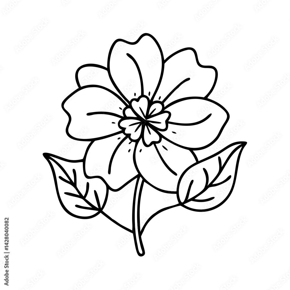 Obraz premium flower blooming icon, flower blooming line art - simple line art of flower blooming, perfect for flower blooming logos and icons