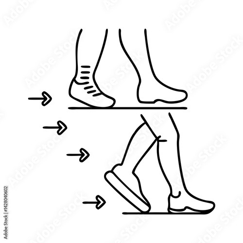 footwork steps icon, footwork steps line art - simple line art of footwork steps, perfect for footwork steps logos and icons