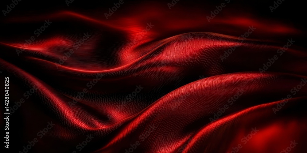 Fototapeta premium Elegant swirling patterns in red silk create a unique visual effect.