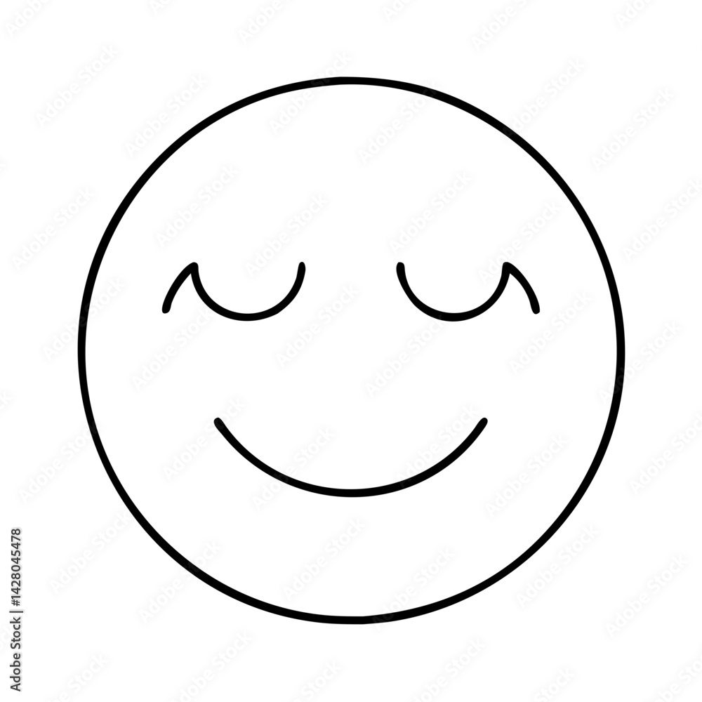 happy face with closed eyes icon, happy face with closed eyes line art - simple line art of happy face with closed eyes, perfect for happy face with closed eyes logos and icons happy face with closed eyes icon, happy face with closed eyes line art - simple line art of happy face with closed eyes, perfect for happy face with closed eyes logos and icons