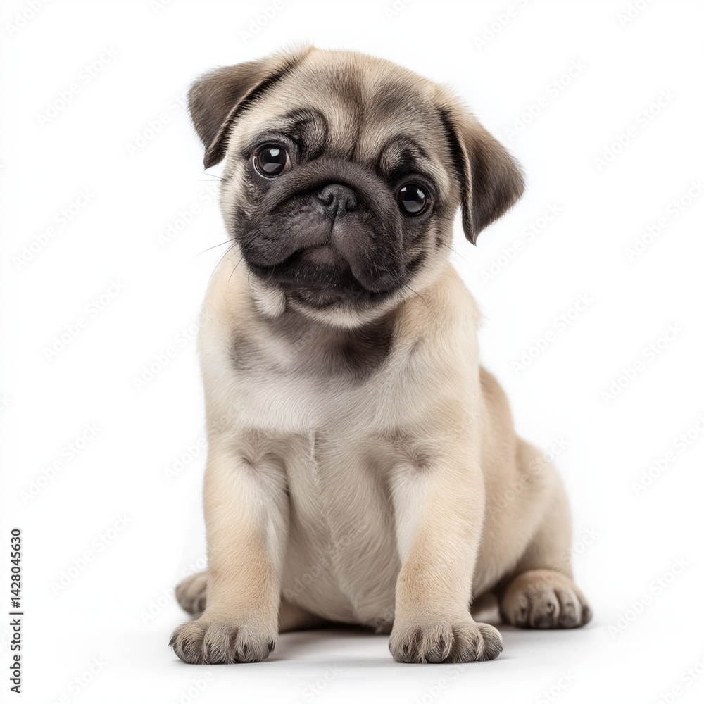 pug puppy on white background pug puppy on white background
