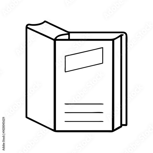 hardcover book icon, hardcover book line art - simple line art of hardcover book, perfect for hardcover book logos and icons