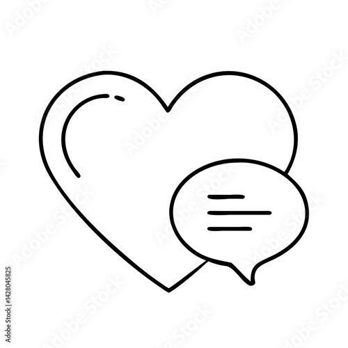 Free Download heart and speech bubble icon, heart and speech bubble line art - simple line art of heart and speech bubble, perfect for heart and speech bubble logos and icons - GFXLoad
