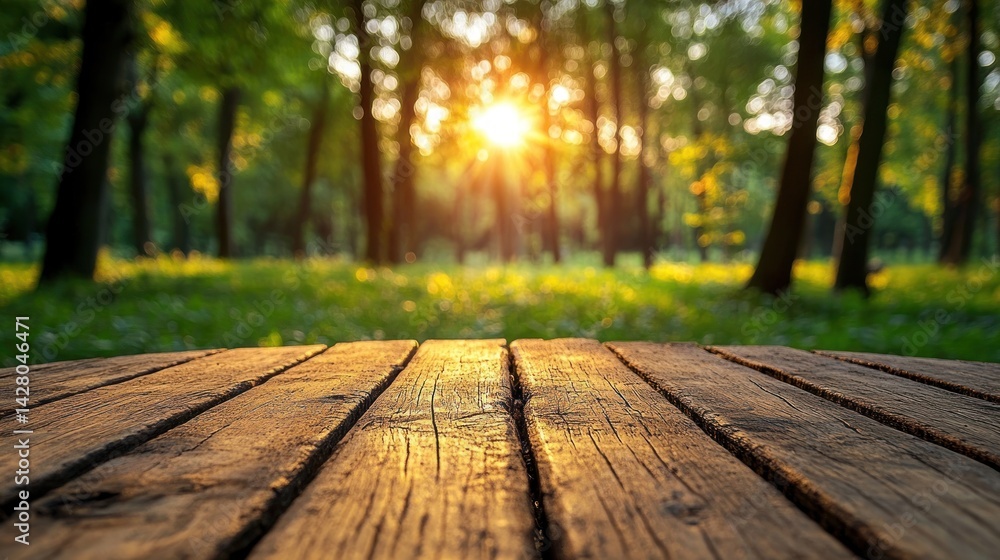 Golden Hour in the Woods: A Serene Sunset Scene Golden Hour in the Woods: A Serene Sunset Scene