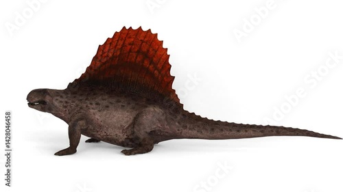 dimetrodon on white background