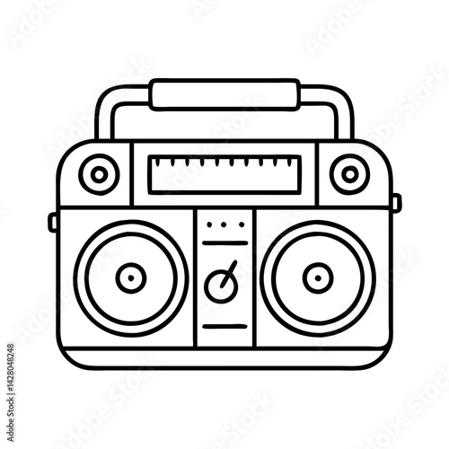 hip hop boom box icon, hip hop boom box line art - simple line art of hip hop boom box, perfect for hip hop boom box logos and icons