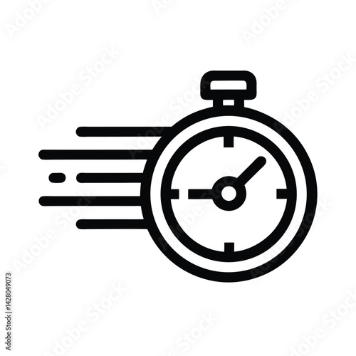 Fast Delivery Icon Featuring Stopwatch and Timer