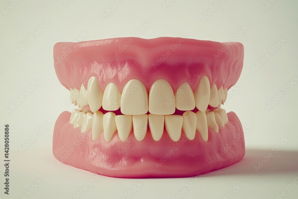 D rendering of human jaw featuring dental tooth implants D rendering of human jaw featuring dental tooth implants